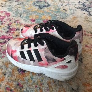 Toddler Girl Pink Sunset Adidas Torsion Size 8